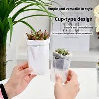 Pot Bunga Plastik PP Modern P415 dengan Sistem Penyiraman Otomatis untuk Menanam Sukulen