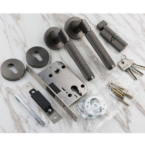 Ensembles <span class=keywords><strong>de</strong></span> serrures <span class=keywords><strong>de</strong></span> porte moletées avec logo personnalisé, noires, magnétiques, pour portes françaises, serrures <span class=keywords><strong>de</strong></span> porte intérieure en bois pour chambre à coucher et <span class=keywords><strong>maison</strong></span> - Product Image 6