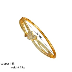 Bracelet tendance en cuivre plaqué argent/or avec zircon, formes géométriques, cœur d'amour, pour femme, <span class=keywords><strong>jeune</strong></span> fille, <span class=keywords><strong>cadeau</strong></span> pour <span class=keywords><strong>mariée</strong></span> - Product Image 4