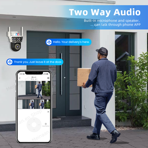 Новое поступление, Водонепроницаемая беспроводная Wi-Fi 6 Мп, с тремя линзами, IP-камера PTZ, 360 4K, приложение, приложение, CCTV, уличная Wi-Fi камера безопасности - Product Image 4