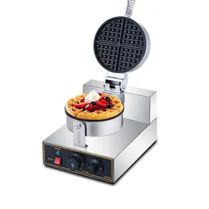 Waffle máquina de gelo elétrica, máquina de waffle comercial de cabeça única/dupla, placas de ferro em forma de gelo, equipamentos de cozinha para hotel