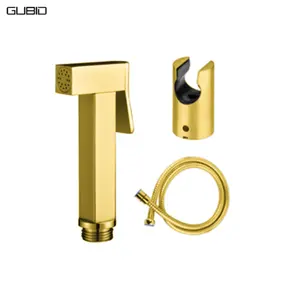 Moderne Moslim Douche Bidet Sproeier Set Messing Geborsteld Goud Shattaf Wc Met Flexibele Slang En Handdouche Houder