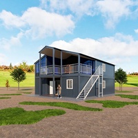 Maison préfabriquée portable à bas prix à deux étages en acier, conteneur plat, unités de 20/40 pieds, installation rapide