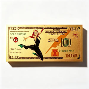 Billete de Banco Chapado en Oro con Diseño de Anime 2026, Tarjeta Dorada del Superhéroe Estadounidense Spider-Man para Colección de Fans - Product Image 2