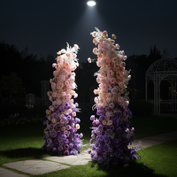 Arche de toile de fond florale moderne 5D en soie colorée, écologique, pour scène de mariage, événement, fête d'anniversaire, couleur personnalisée, directement de l'usine