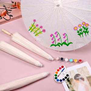 Parasol de mariage en papier blanc chinois pas cher en gros avec logo - Product Image 6