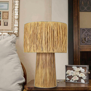 Phong Cách Mục Vụ Raffia Bảng Đèn E27 Bóng Đèn Cơ Sở Điện Cung Cấp Nước Phong Cách Cho Đơn Giản Trống Phòng Khách Đọc Sách Sử Dụng - Product Image 5