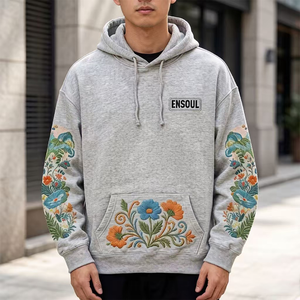 Sudadera con Capucha Personalizada OEM con Logotipo Bordado en 3D, <span class=keywords><strong>de</strong></span> Alta Calidad, en Felpa Francesa Ecológica, Corte Regular, Estilo Urbano para Hombre - Product Image 3
