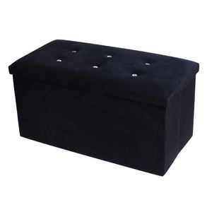 <span class=keywords><strong>80L</strong></span> Veludo Armazenamento Otomano Bench <span class=keywords><strong>Box</strong></span> para Corredor Sala Estofados Folding Storage Stool - Product Image 5