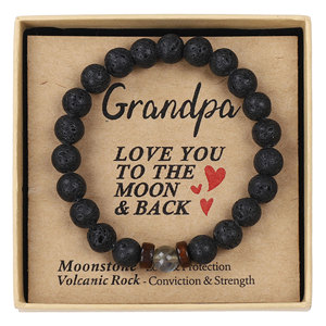 Nouveau bracelet en pierre volcanique pour homme, bracelets à perles, personnalité, mode, simple, tendance, <span class=keywords><strong>bijoux</strong></span> naturels, cadeau pour la fête <span class=keywords><strong>des</strong></span> pères, vente en gros - Product Image 6
