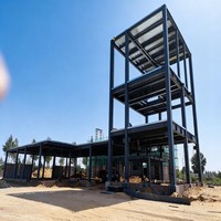 Edificio de Oficinas Prefabricado de Diseño Industrial con Estructura de Acero Ligero Galvanizado de Múltiples Pisos con Resistencia al Viento de 121+ Mph