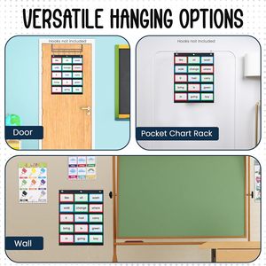 Pocket Chart 17x22 Inch Black <b>Plastic</b> Classroom Flip Chart for Sentence <b>Strips</b> Kids Ages 6-8 - Product Image 6