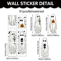 Autocollants statiques fantômes blancs, chauves-souris et citrouilles pour vitres de maison – Décoration d'Halloween à prix de gros