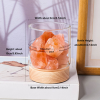 Lampe d'aromathérapie en cristal naturel brut avec base en bois, 3 couleurs de lumière, veilleuse en verre – Vente en gros