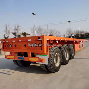 Semirremolque <span class=keywords><strong>de</strong></span> Plataforma <span class=keywords><strong>de</strong></span> 3 Ejes en Oferta con 12 Cierres para Contenedores para Transporte <span class=keywords><strong>de</strong></span> Contenedores en África - Product Image 1