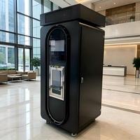 Distributeur d'eau 24h/24 acceptant les billets de banque, les pièces de monnaie, les cartes de crédit et les cartes commerciales, modes de paiement pratiques