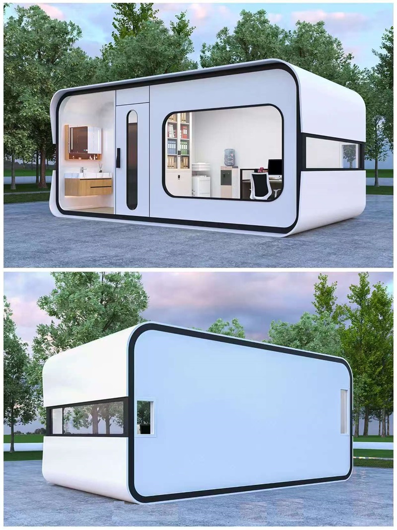 2025 Modern 20ft & 40ft Tiny Houses Prefab Mobile Office Pods Apple Cabin Steel Sandwich Panels for Office Building Apartment 2