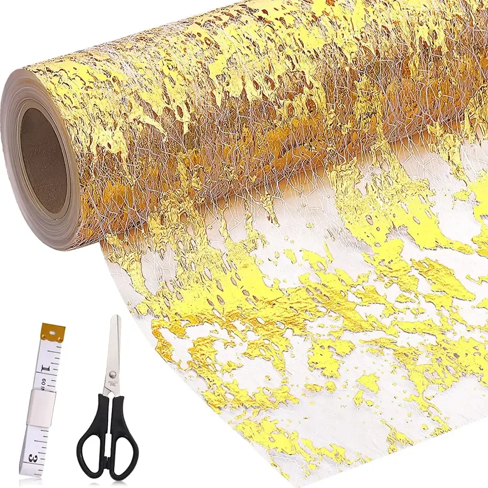 Sparkly Sequin Glitter Foil Metallic Gold Thin Mesh Table Runner Roll Gold Table Cloth for Wedding Birthday Party Decoration