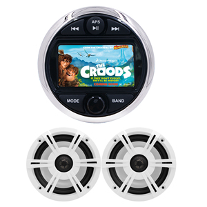 เครื่องเล่นวิดีโอ MP5 หน้าจอสัมผัส 3 นิ้ว สำหรับเรือยอชท์ ATV รุ่น H-301+ พร้อมลำโพงกันน้ำ 2 ตัว ขนาด 6.5 นิ้ว รุ่น H-065 เชื่อมต่อบลูทูธ - Product Image 2