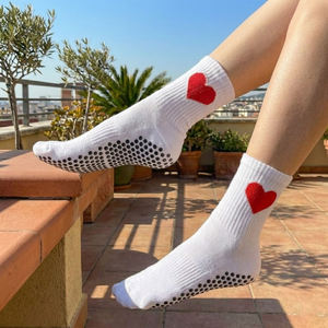 Wholesale Custom Logo High Quality Knitted Jacquard <b>Breathable</b> Yoga Pilates Grip <b>Socks</b> for Girls - Product Image 5