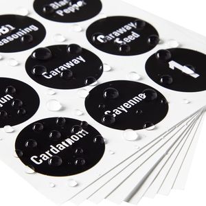 Custom Eco-Friendly Black Paper UV Glossy Waterproof Writable Stickers Spice Jar <b>Labels</b> Seasoning Jar <b>Labels</b> Promotion Digital - Product Image 6