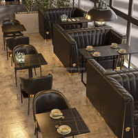Nouveau style de canapé en cuir, chaise, table à plateau en pierre, combinaison de meubles pour la maison et le commerce, bar, restaurant, personnalisable