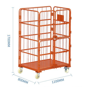Chariot à cage industriel pliable double face Conteneur à quatre roues personnalisable OEM Support 500kg Treillis métallique Chariot logistique - Product Image 2