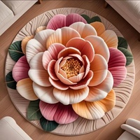 Tapis de sol en polyester motif paon à vision stéréo 3D transfrontalier, tapis de panier suspendu, décoration moderne et simple pour la maison, salon, café
