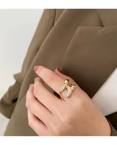 Rose Gole Licht Luxe Niche Hot Stijl Ring Mode Persoonlijkheid Wijsvinger Ring Voor Vrouwen