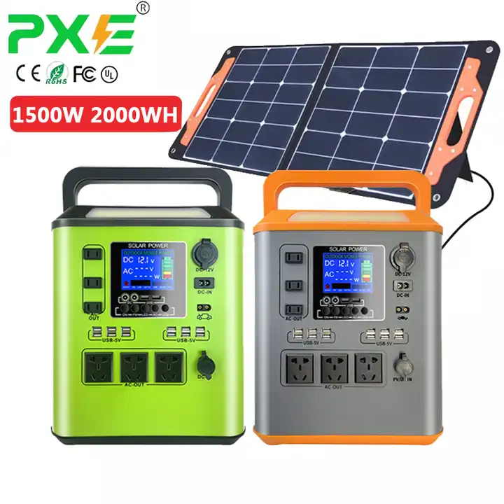PXE 1500W Power Station 5000W Generatore Solare Portatile 220V 3000W Solar  Generator 100W 1000W 500W 1000W Portable System