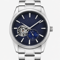Reloj Mecánico de Negocios para Hombre de Primera Calidad, Resistente al Agua hasta 10 m, Caja de Aleación, Correa de Acero Inoxidable, Esfera con Indicadores, Cierre Oculto