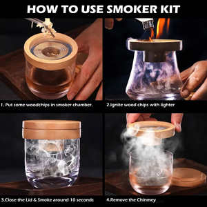 Kit para ahumar cócteles, whisky, campana de madera ahumada, ahumador para bebidas, cocina, <span class=keywords><strong>Bar</strong></span>, accesorios, herramientas, <span class=keywords><strong>bar</strong></span>, cóctel - Product Image 2