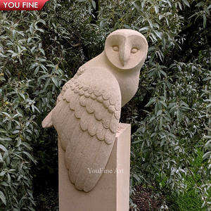 Gran jardín al aire libre animales clásico blanco tallado a mano piedra escultura mármol águila estatua - Product Image 6