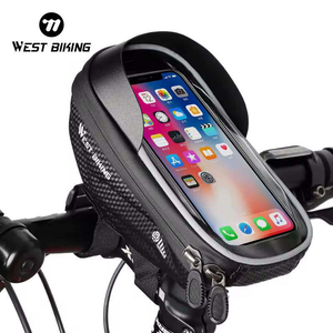 Sac de cadre avant pour vélo WEST BIKING, étanche, antichoc, 360° °   Sacoche de guidon rigide pour vélo, compatible avec téléphone de 6,5 pouces - Product Image 2
