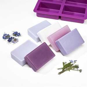 Dày Và Bền Tím 4-Khoang Hình Chữ Nhật Silicone Xà Phòng Khuôn Lớn Silicone Khuôn Cho Tự Làm Bánh Xà Phòng Làm - Product Image 5