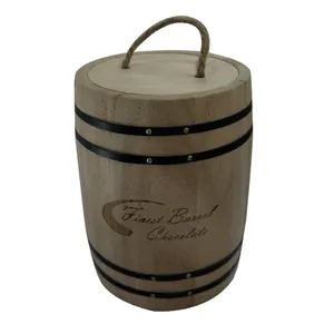 Mini barril de madera para embalaje de chocolate, personalizado, para té y café
