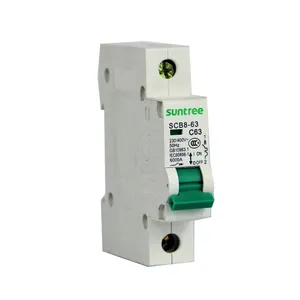 Suntree Pasokan Pabrik SCB8-63 Tipe Pemutus Sirkuit Listrik 1 MCB 230/400V AC Mini Circuit Breaker Rumah digunakan 220V Mcb