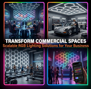 ไฟ LED สำหรับตกแต่งรถยนต์ รูปทรงหกเหลี่ยม RGB, ไฟเพดานโรงรถแบบรังผึ้ง พร้อมรีโมทแอป ควบคุมผ่านแอปพลิเคชัน ไฟแผงหกเหลี่ยมสำหรับโรงงาน/อู่ซ่อม - Product Image 6