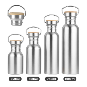 Bottiglie d'acqua in acciaio inossidabile bicchieri da campeggio in metallo a parete singola con coperchi diversi - Product Image 2