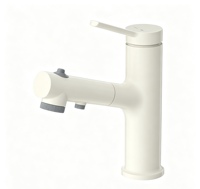 Robinet de lavabo de salle de bain avec jet cascade, bec extractible 2-en-1, monocommande 360° °   Robinet mélangeur pivotant à montage sur plan, économiseur d'eau