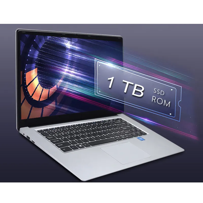 Laptop 15.6 Inci 8G RAM 128G 256G 512G 1TB SSD ROM Komputer Intel Core Quad Win10 Ultrabook untuk Kantor Siswa