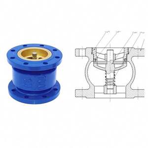 Vanne de retenue manuelle <span class=keywords><strong>DN</strong></span> <span class=keywords><strong>40</strong></span> 1,5 pouce en fonte avec disque en fonte ductile, tige en acier inoxydable SS304 et siège en caoutchouc, type simple pour base - Product Image 2