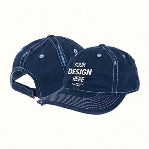 Casquette de baseball vintage non structurée en coton à 6 panneaux, style délavé et vieilli - Product Image 1
