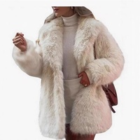 Manteau d'hiver en fausse fourrure pour femme, manches longues, couleur unie blanche, chaud, élégant, décontracté, veste d'extérieur