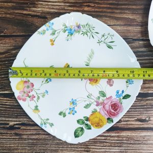 Ensemble de vaisselle en verre opale de 18 pièces, forme carrée, assiette et <span class=keywords><strong>bol</strong></span> en verre opale avec un magnifique décor - Product Image 3