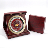 Plaque de récompense en métal personnalisée, médaille souvenir ronde gravée, plaque de présentation pour événements et reconnaissance avec décoration en boîte en bois