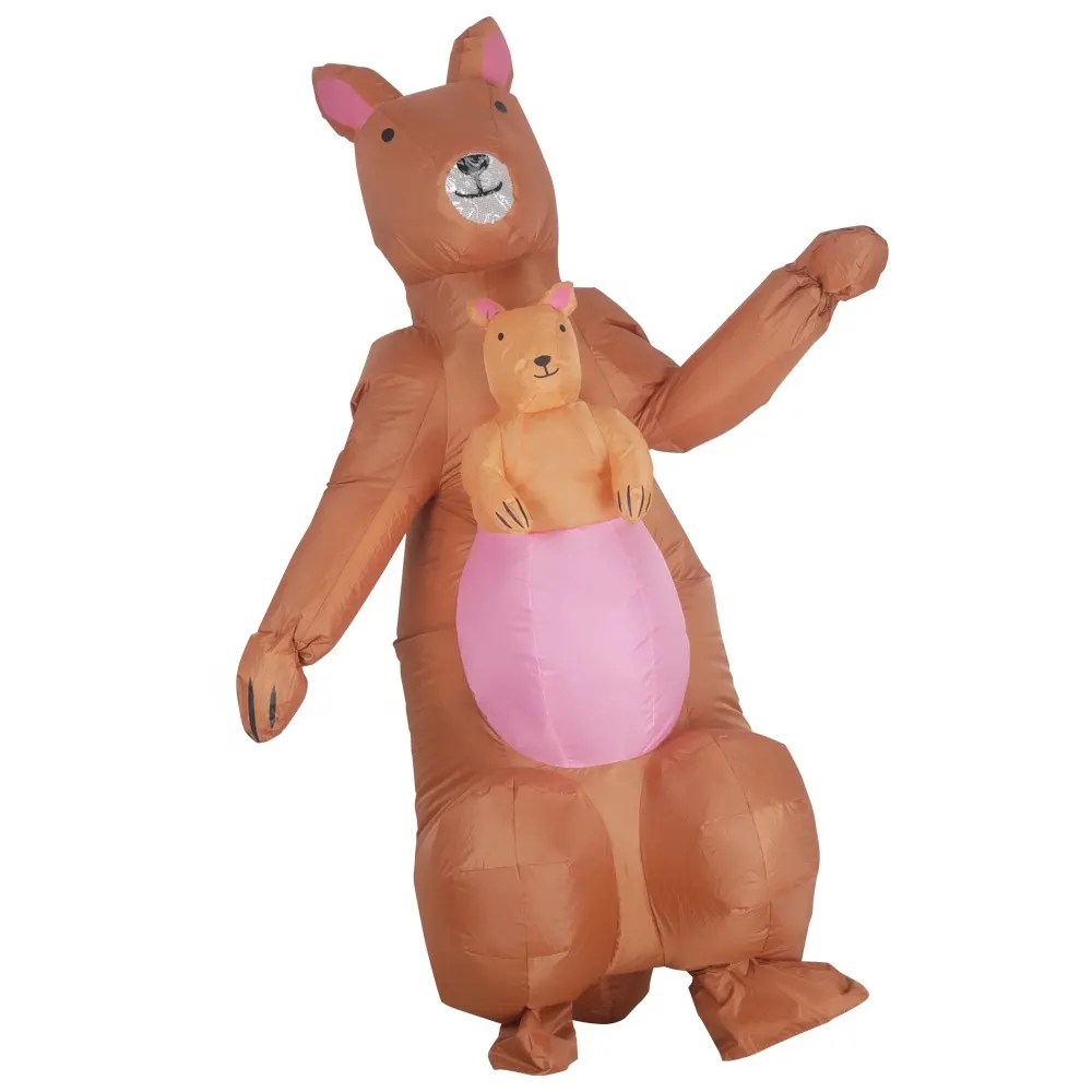 Fantasia canguru inflável australiana, traje de mascote, canguru leve, fácil de carregar, para adultos