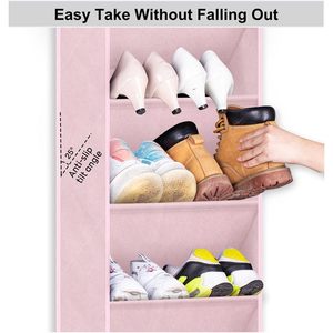 Over The Door <b>Shoe</b> Organizer 8 Compartments Pink Hanging <b>Shoe</b> Rack For Closet <b>Storage</b> - Product Image 5