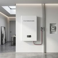 Batterie domestique murale LiFePO4 51,2 V 100 Ah 5,12 kWh pour stockage d'énergie solaire, protection de sécurité complète, entrepôt UE/US à l'étranger