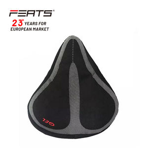 FERTS Fat Shape 265x240mm Polyester + <span class=keywords><strong>GEL</strong></span> avec des points antidérapants <span class=keywords><strong>sur</strong></span> le dos et des bandes bouclées pour l'ajustement de la housse de <span class=keywords><strong>selle</strong></span> coussin de siège - Product Image 1